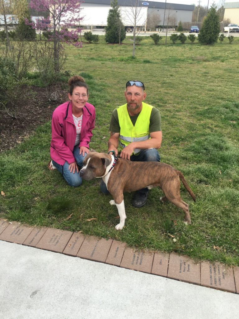 Obi-Wan with his officially adopted parents. He was successfully treated for heartworms thanks to generous donations to our Heart to Heart program.